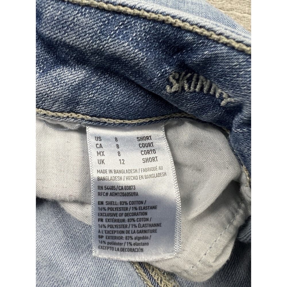 American Eagle Outfitters Jeans Womens 8 Short Blue Denim Skinny - Picture 13 of 15
